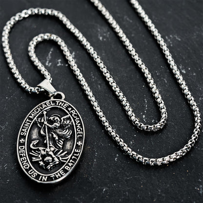 St. Michael Battle Medallion Necklace: Embrace His Courageous Protection