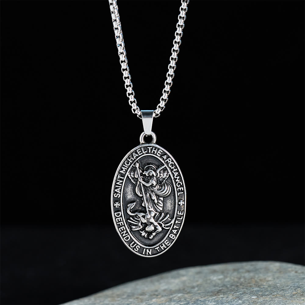 St. Michael Battle Medallion Necklace: Embrace His Courageous Protection