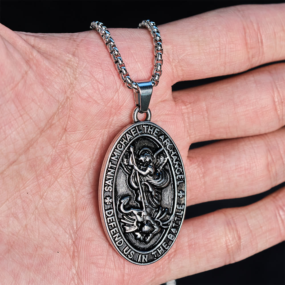 St. Michael Battle Medallion Necklace: Embrace His Courageous Protection