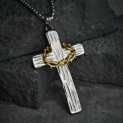 Jesus Crown of Thorns Cross Necklace