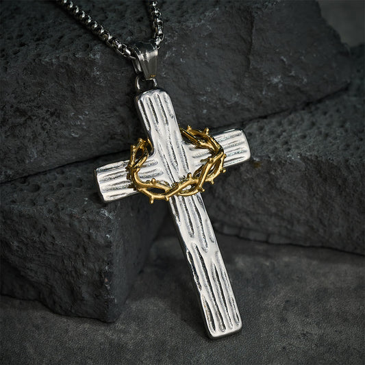 Jesus Crown of Thorns Cross Necklace