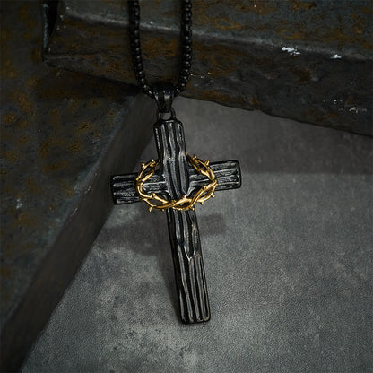 Jesus Crown of Thorns Cross Necklace