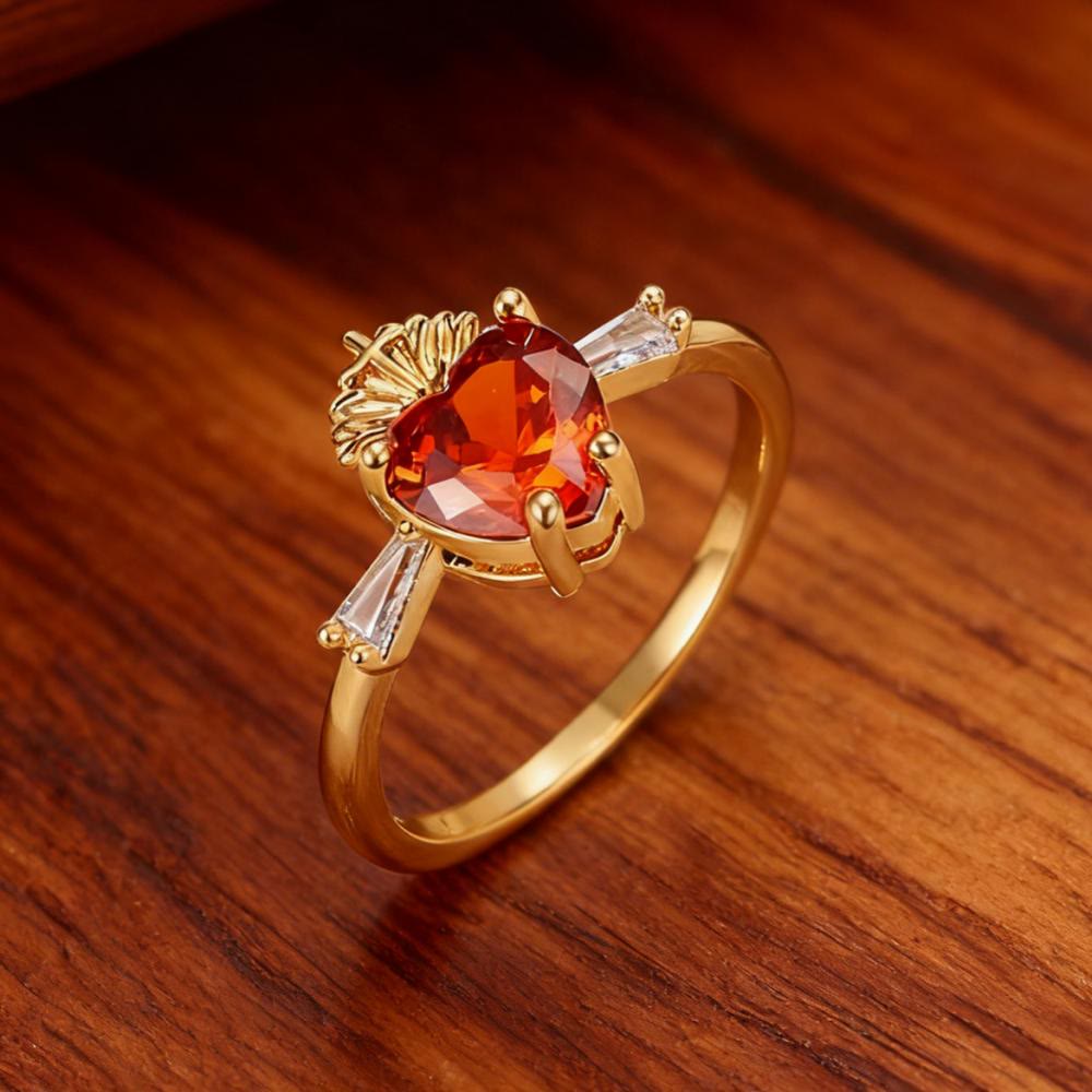 Sacred Heart Crystal Ring