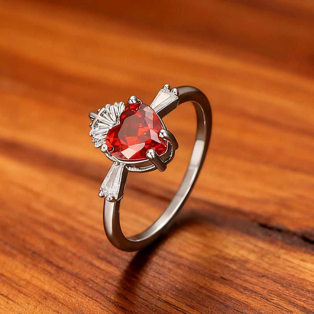 Sacred Heart Crystal Ring
