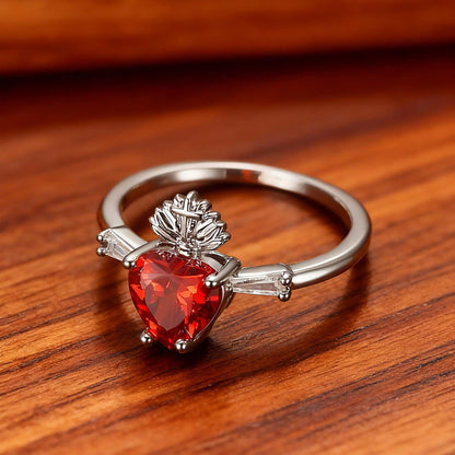 Sacred Heart Crystal Ring