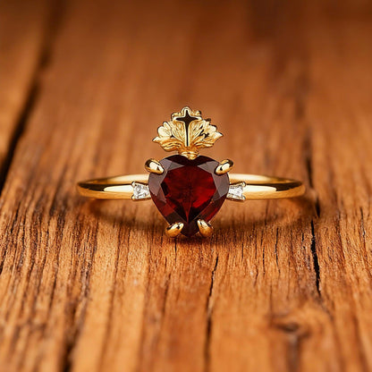 Sacred Heart Crystal Ring