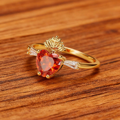 Sacred Heart Crystal Ring