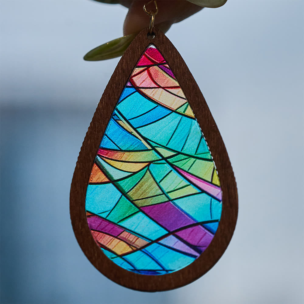 Glorious Grace Teardrop Earrings Inspired by Vibrant Stained Glass Art