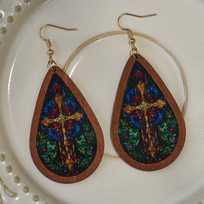 Glorious Grace Teardrop Earrings Inspired by Vibrant Stained Glass Art