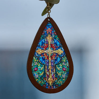 Glorious Grace Teardrop Earrings Inspired by Vibrant Stained Glass Art