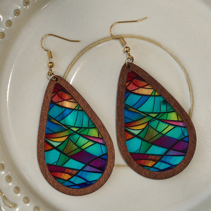 Glorious Grace Teardrop Earrings Inspired by Vibrant Stained Glass Art
