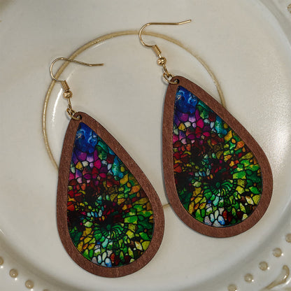 Glorious Grace Teardrop Earrings Inspired by Vibrant Stained Glass Art