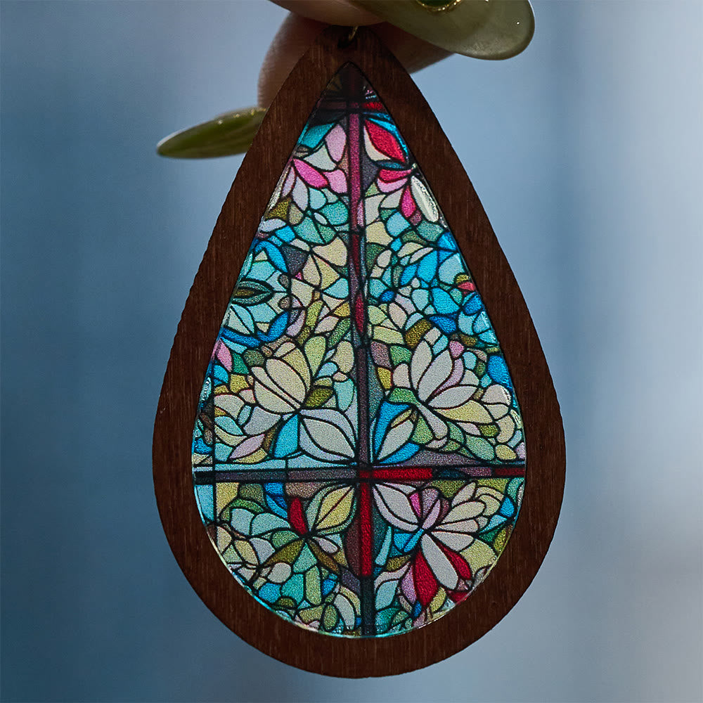 Glorious Grace Teardrop Earrings Inspired by Vibrant Stained Glass Art