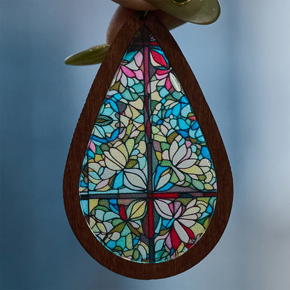 Glorious Grace Teardrop Earrings Inspired by Vibrant Stained Glass Art