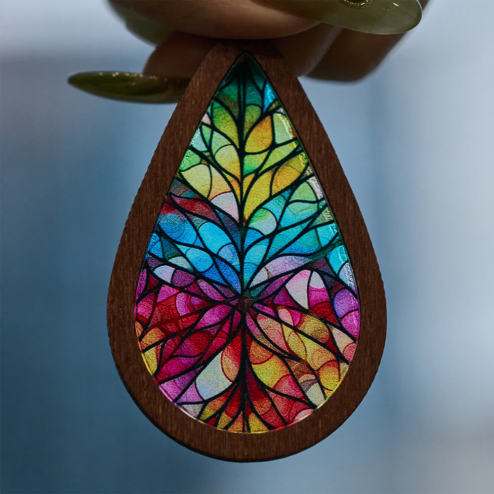 Glorious Grace Teardrop Earrings Inspired by Vibrant Stained Glass Art