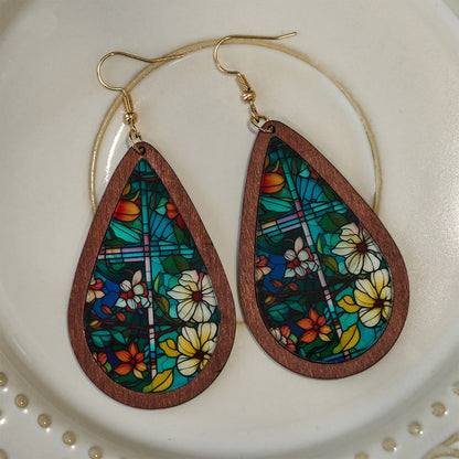 Glorious Grace Teardrop Earrings Inspired by Vibrant Stained Glass Art