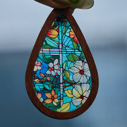 Glorious Grace Teardrop Earrings Inspired by Vibrant Stained Glass Art