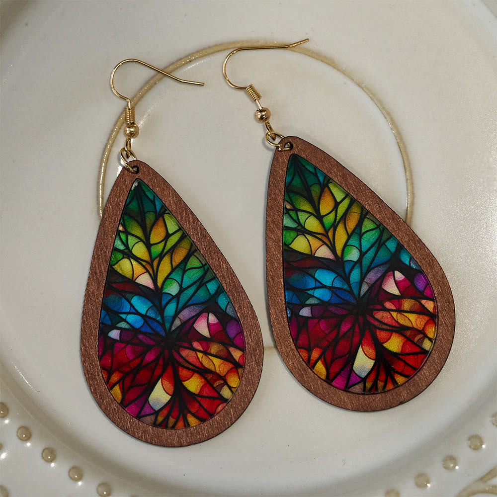 Glorious Grace Teardrop Earrings Inspired by Vibrant Stained Glass Art