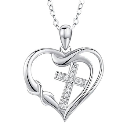 Timeless Elegance Heart & Cross Necklace: A Symbol of Devotion
