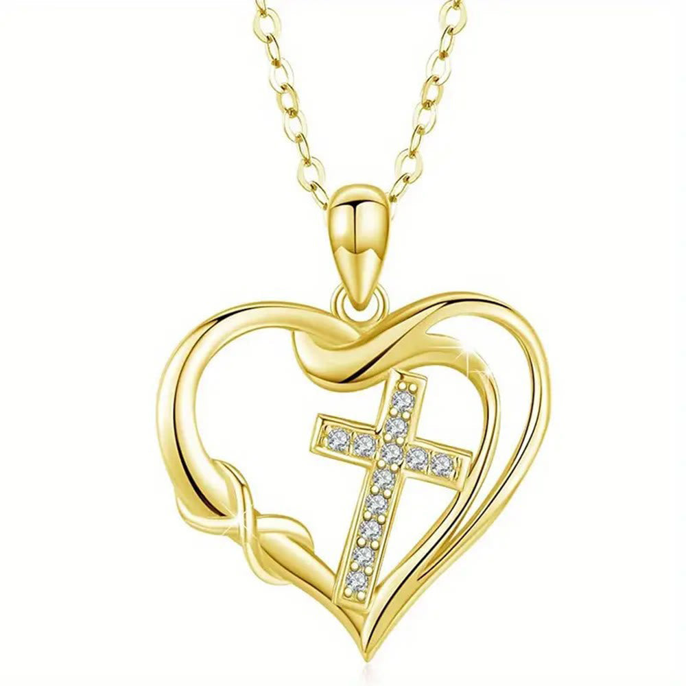 Timeless Elegance Heart & Cross Necklace: A Symbol of Devotion