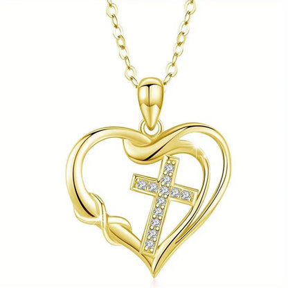 Timeless Elegance Heart & Cross Necklace: A Symbol of Devotion