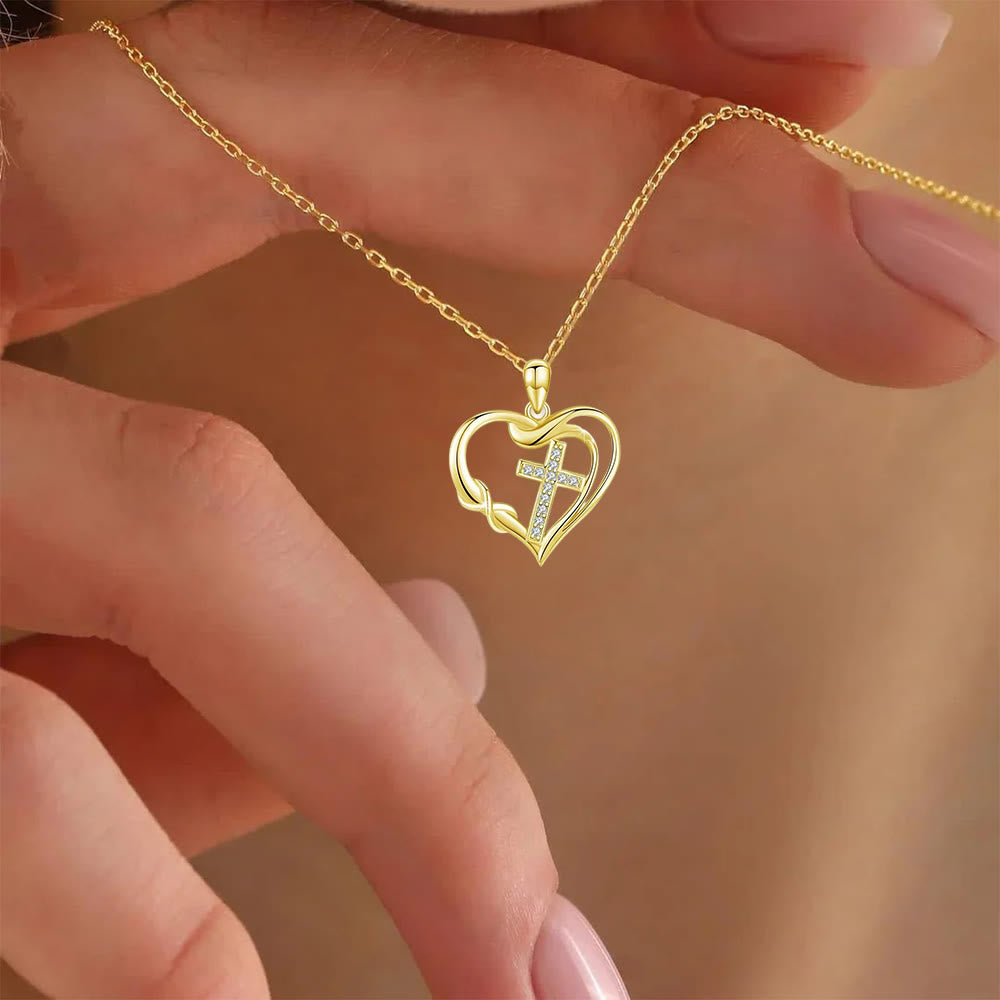Timeless Elegance Heart & Cross Necklace: A Symbol of Devotion