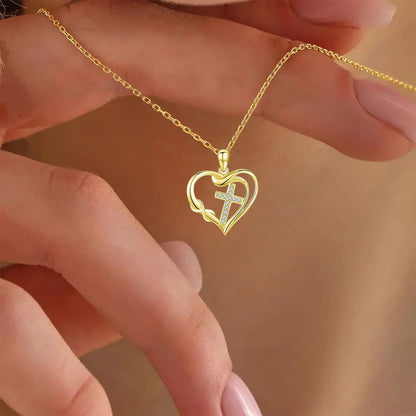 Timeless Elegance Heart & Cross Necklace: A Symbol of Devotion
