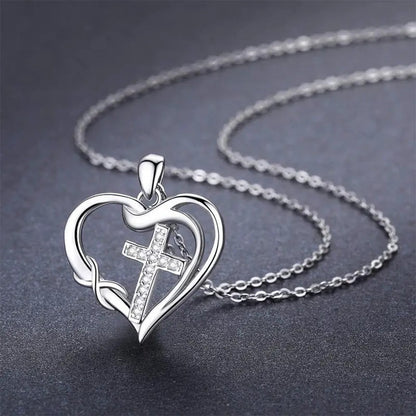Timeless Elegance Heart & Cross Necklace: A Symbol of Devotion