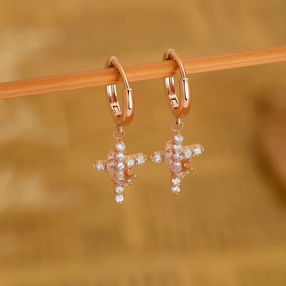 Crowned Cross Necklace and Earring Set